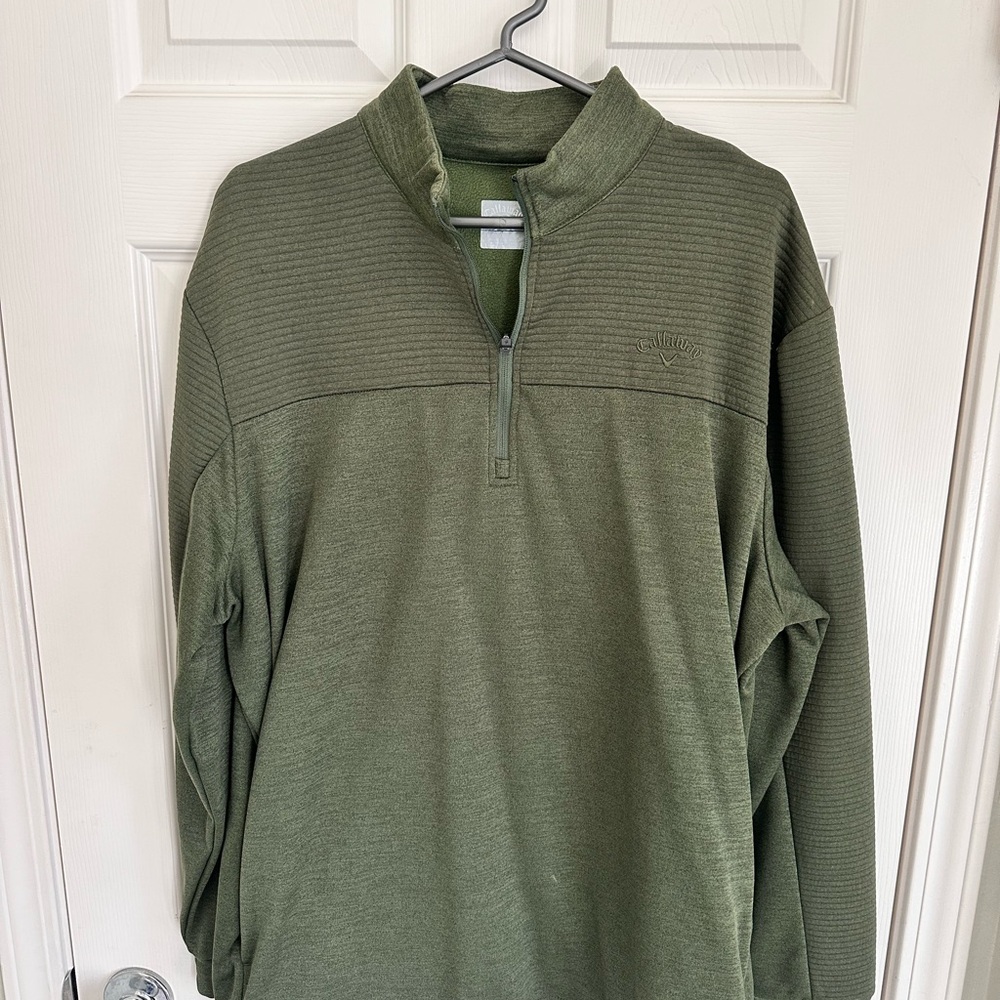 Callaway Olive Green Zip Up Sweater